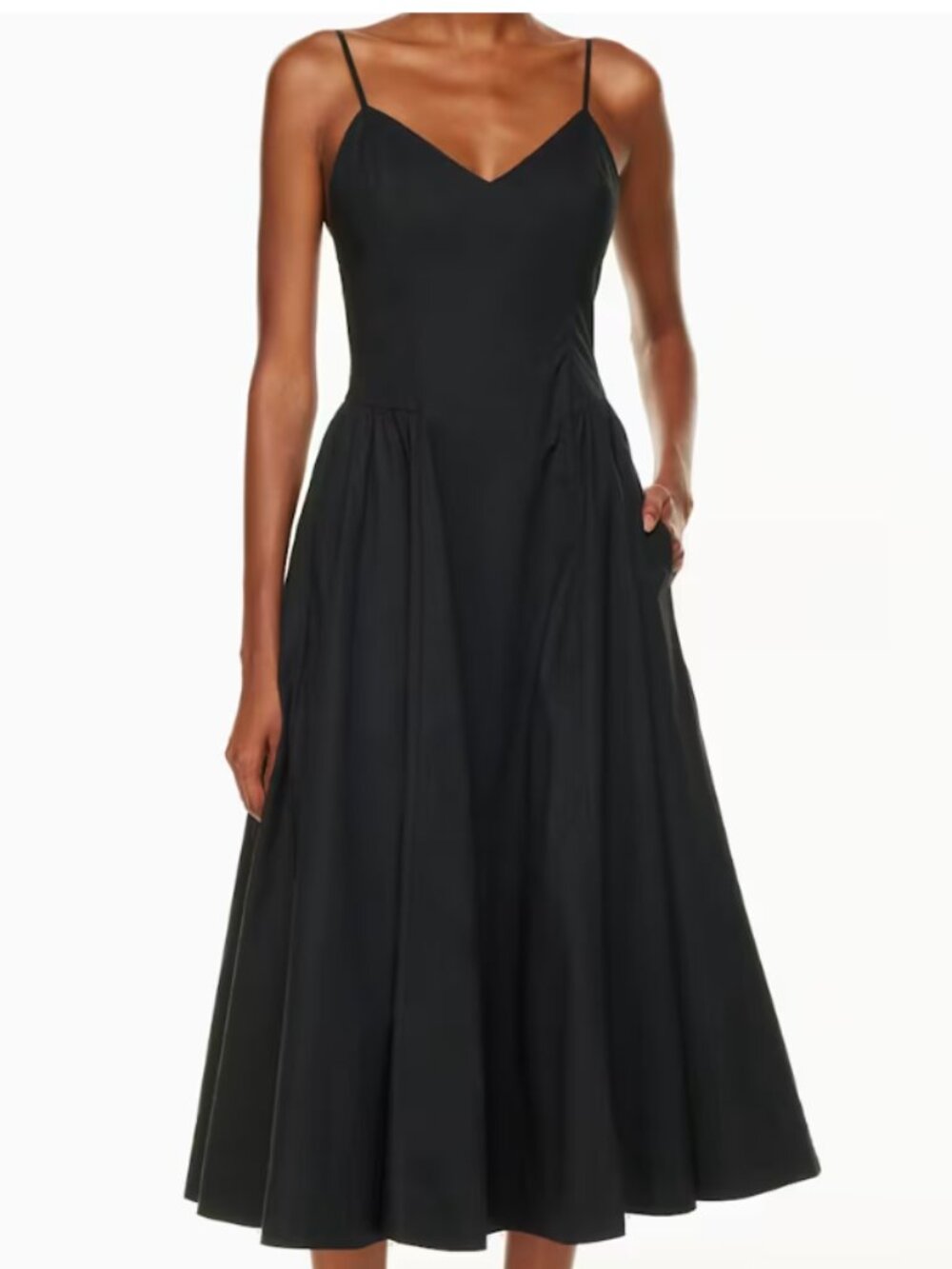 Aritzia Babaton Looksee Technique Poplin Midi Dress - Black - Picture 1 of 9